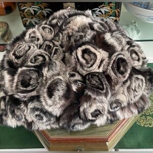 New unused rabbit fur rosettes Fur ladies winter hat one size fits all